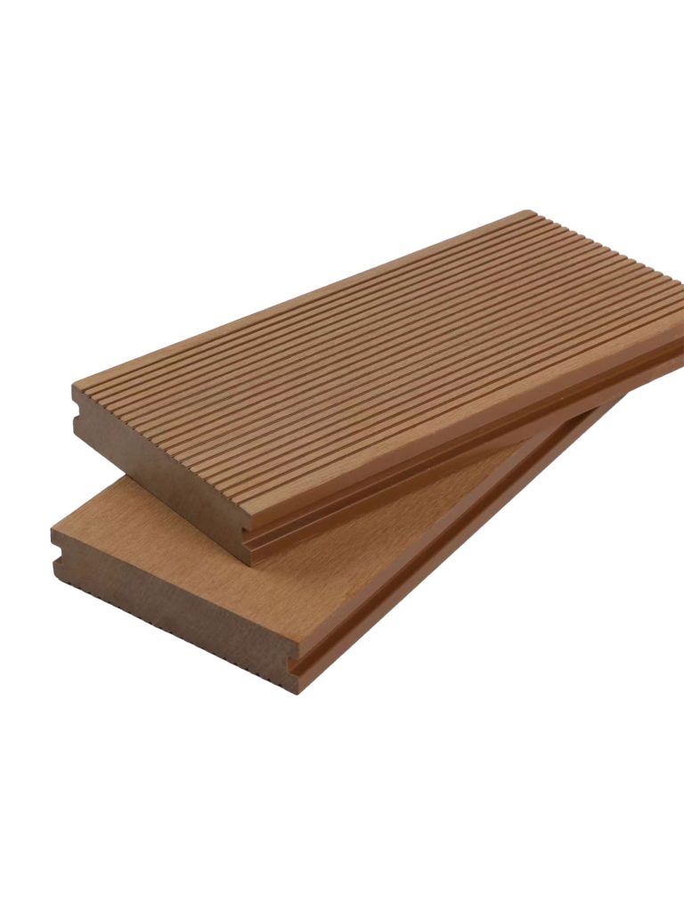 Co-Extruded 140-20 Round-Hole Decking with Ash Wood Grain and Fine-Line Texture