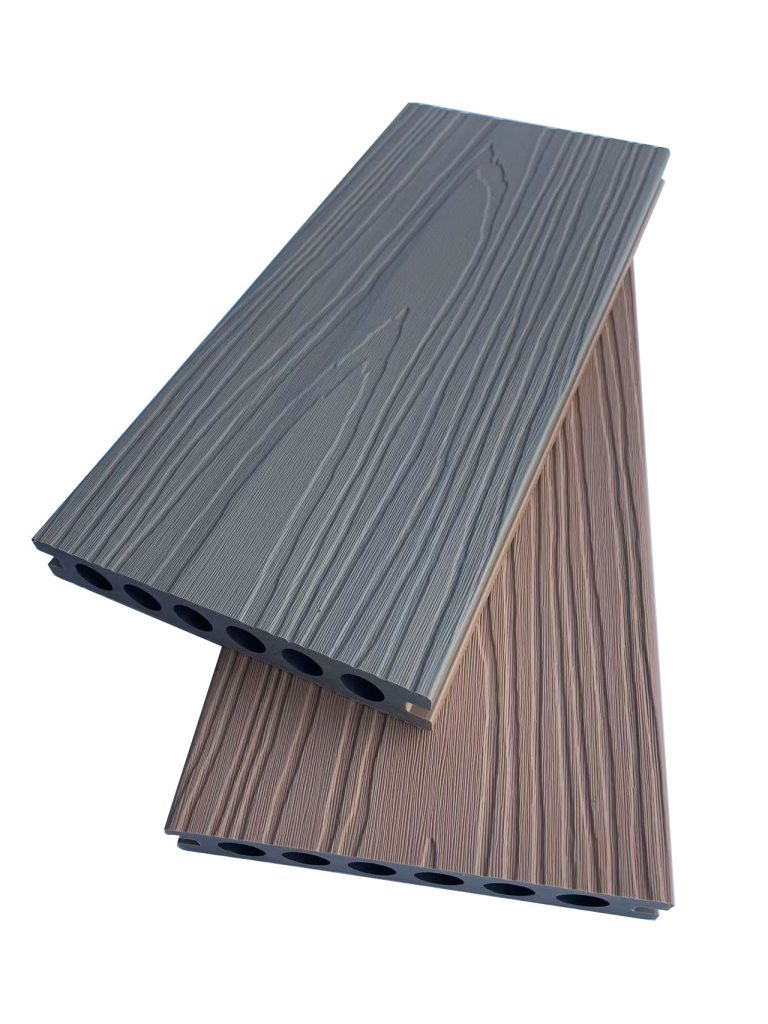 Co-Extruded 138-23 Round-Hole Decking with Ash Wood Grain