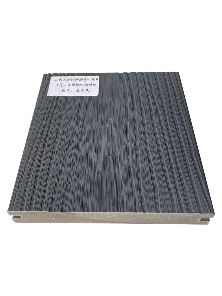 Co-Extruded 140-20 Solid Decking with Ash Wood Grain and Fine-Line Texture